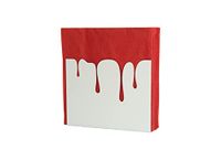 FISURA Originele servethouder met kleurpotmotief, witte tafelservettenhouder, metalen servettenhouder, servettenhouder, 15 x 4 x 13 cm