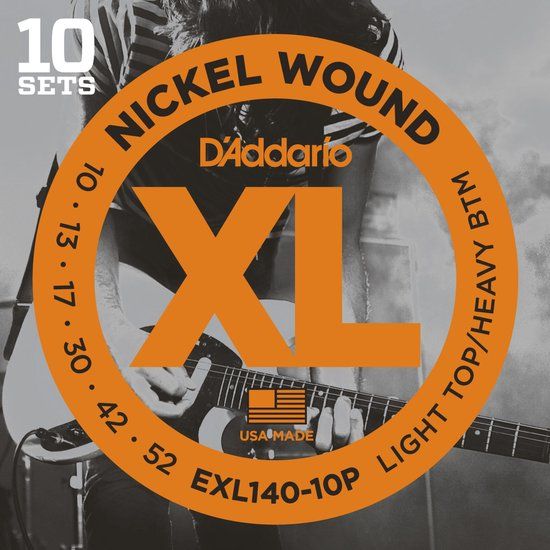 D'Addario EXL140-10P - Elektrische Gitaarsnaren - 10-52 - Nikkel - 10-delig