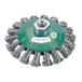 Osborn 2622351 haakse slijper 115 mm, conische borstel D100x13 mm schroefdraad M14x2,0 gevlochten roestvrij staaldraad 0,50 mm TÜV getest