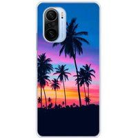 Xiaomi Poco F3/F3 Pro Palmiers colores bedrukt siliconen hoesje
