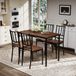 STILVORA Ensemble de table à manger 110 x 60 x 76,5 cm - Avec 4 chaises - Noyer