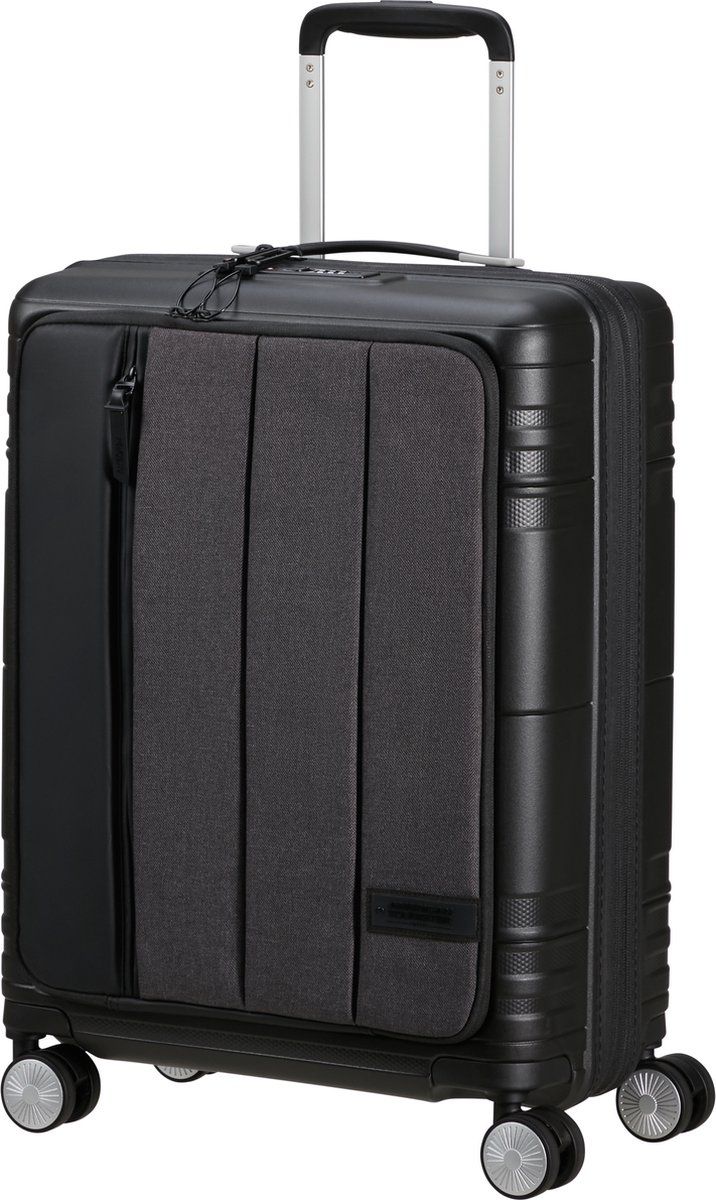 American Tourister Hello Cabin - Spinner S, uitbreidbare handbagage, 55 cm, 39/45 L, Gray (Gray Melange)