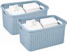 Plasticforte Panier à linge - 2x - 35 litres - Bleu - Plastique