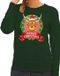 Bellatio Decorations Shoppartners Bv Foute kersttrui / sweater Rudolf - groen - Merry Christmas voor dames S