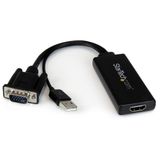 StarTech.com StarTech VGA naar HDMI Adapter met USB Audio & Voeding - Zwart - 0.3m