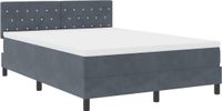 vidaXL Boxspring bed met matras Donkergrijs 140 x 190 cm Fluweel