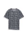 Tom Tailor - Piqué T-shirt met all-over print - Maat XL - navy tonal design