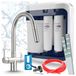 Ari robinet de cuisine 3 voies Slender, acier inoxydable, robinet de rinçage extractible. Incluant le système de filtration d'eau Aquaphor Ro-202S Pro