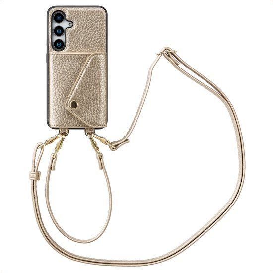 Selencia Sera Koordhoes met Pashouder Envelop voor Samsung Galaxy S24 / S25 - Champagne