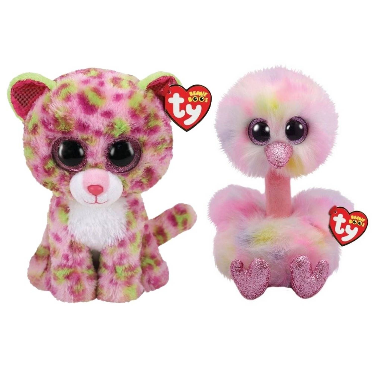 TY - Knuffel - Beanie Buddy - Lainey Leopard & Avery Ostrich - 2023 - Multi