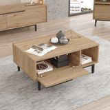 en.casa Salontafel Majaajoå 90x60x37,5 cm eikenkleurig en zwart