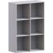 HOME DISCOUNT Durham Durham Bibliothèque 6 Cubes, Étagère En Bois, Meuble De Rangement Libre, Gris