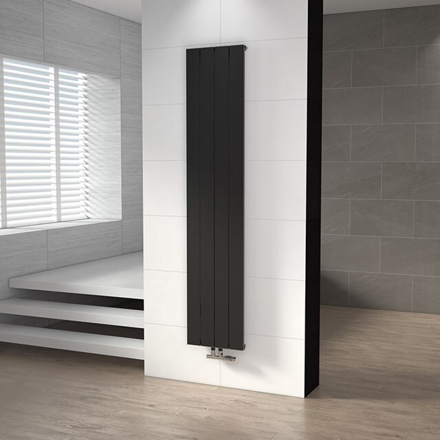 Maxaro Aluminium Designradiator Jupiter Mat Zwart 1052 Watt 37,5x180cm Verticaal