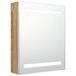 VidaXL Badkamerkast met spiegel en LED 50x14x60 cm Wit Eikenkleurig