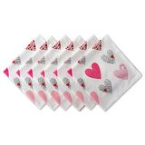 DII Valentijnsdag tafelblad decor, servet set, 20x20, harten collage, 6-delig