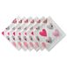 DII Valentijnsdag tafelblad decor, servet set, 20x20, harten collage, 6-delig