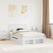 vidaXL Bedframe Blanc Bois ouvragé 135 x 190 cm