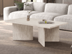 LIBA Table basse 125 cm travertin beige