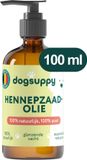 DogSuppy Hennepzaadolie - 100% Puur - Koudgeperst - Rijk aan Omega-3 & 6 - Voor Glanzende Vacht, Soepele Gewrichten & Algehele Welzijn - Helpt bij Angst, Krabben, Allergieën & Gewrichten - Natuurlijke aanvulling op dagelijkse voeding van je hond