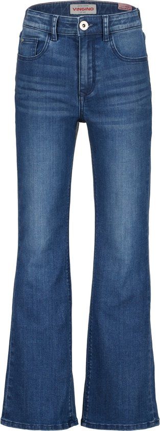 Vingino - Claire - Meisjes - Maat 11 - Katoen/Polyester/Elastaan - Mid Blue Wash