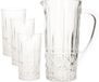 Vivalto Glazen schenkkan/karaf 1liter 25 x 16 cm met 6 drinkglazen van 250 ML