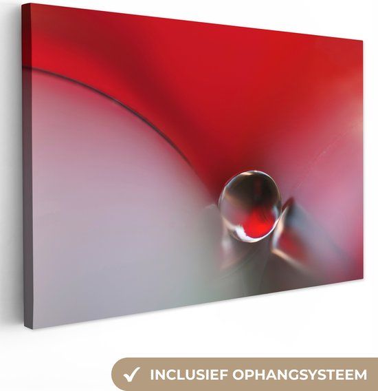 OneMillionCanvasses Canvas schilderij - Druppel Rood - 180x120 cm