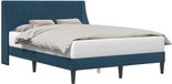 vidaXL Bedframe met hoofdeinde, blauw, 140 x 200 cm, fluweel