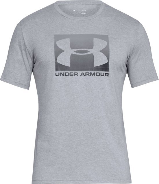 Under Armour Boxed Sportstyle SS T-shirt Heren Sportshirt - Maat M - Mannen - grijs/zwart