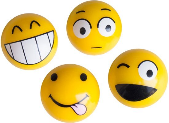 Simoni Racing Set ventielkapjes Emoticons - Geel - 4-stuks