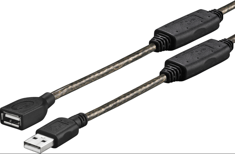 VivoLink PROUSBAAF20 USB-kabel 20 m Zwart, Transparant
