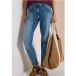 Jeans taille mi-haute et jambes slim coupe décontractée