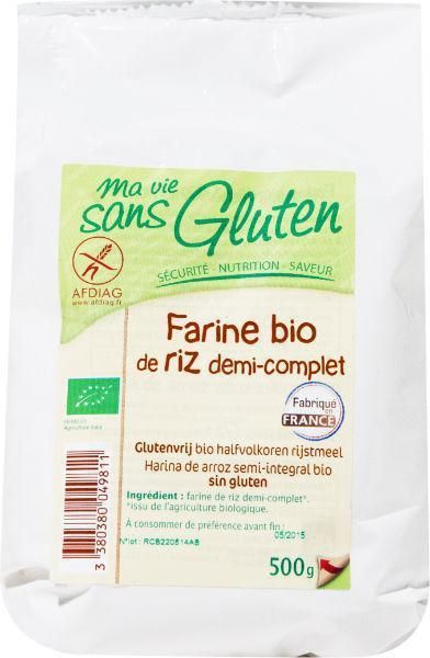 Rijstmeel halfvolkoren glutenvrij 500g