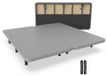 Somier 200x200 cm, 12 lattes, 5 traverses, revêtement 3D, gris