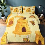 Duvet imprimé avec animaux mignons et taies d'oreiller