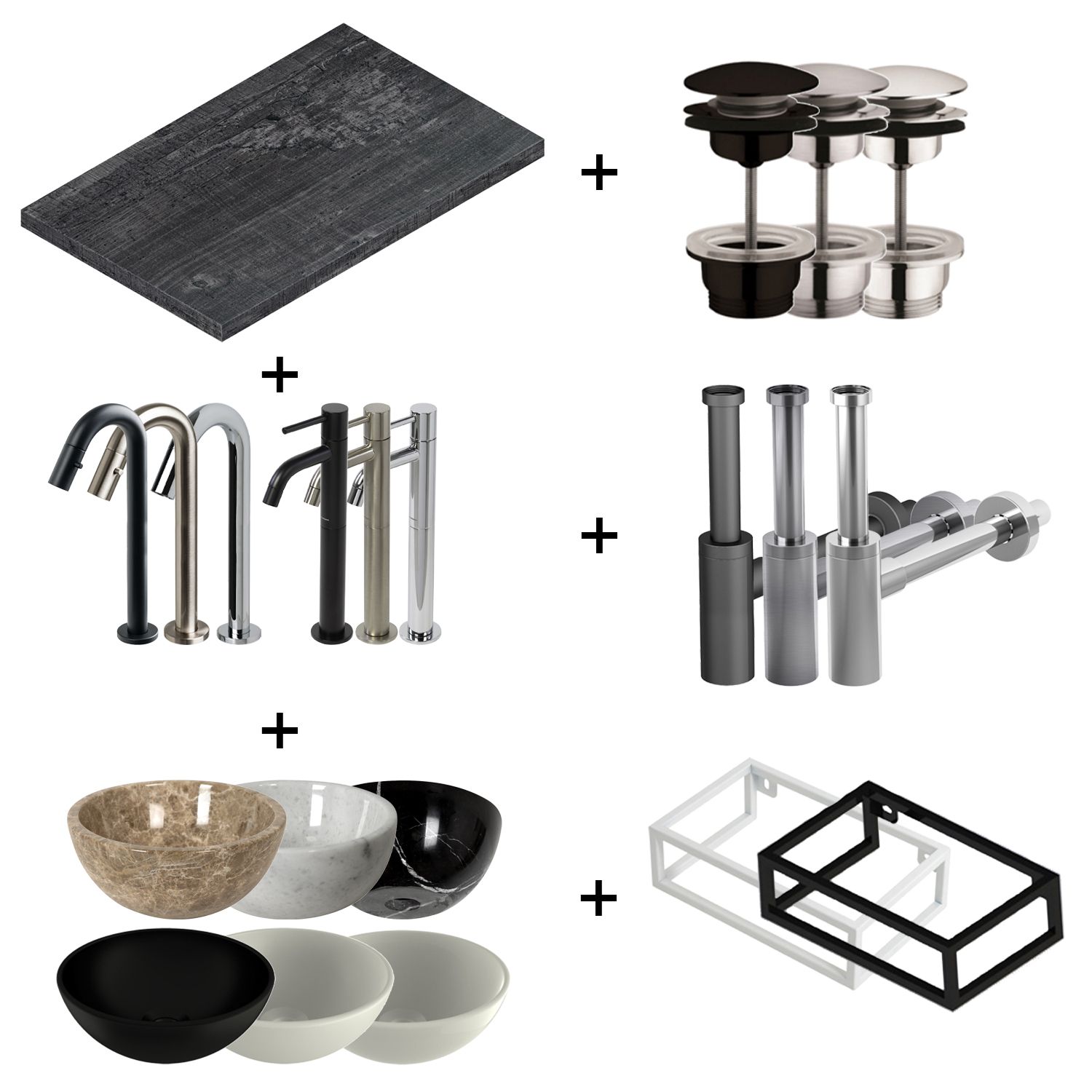 Plieger Waskomset Houston Structure Beton Dark - Hout - 2023 - 8719304281368