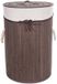 Cm Panier à linge - tissu aspect bois - avec couvercle - pliable - marron - 33 x 49 cm