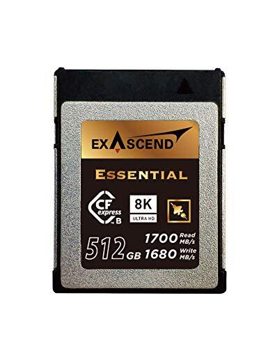 Exascend 512 GB Essential CFexpress Card Type B, tot 1.700 MB/s, compatibel met Canon, Nikon, Panasonic en andere camera's