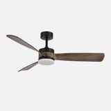 Fabrilamp 187991309 Plafondventilator Zwart, Eiken met Verlichting