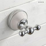 PaulGurkes porte-serviettes COSMOS, laiton massif, chromé, insert en céramique blanc