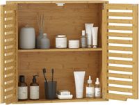 HOMCOM Wandkast Bamboe 60x20x60cm Natuurlijk hout
