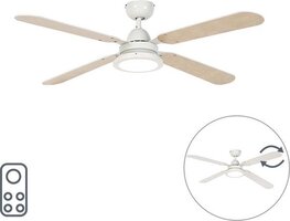 QAZQA Fanattic - Plafondventilator met Verlichting - Ø 1330 mm - Wit