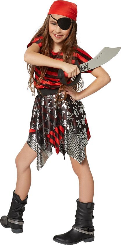 Tectake dressforfun - Meisjeskostuum kleine zeeroofster 104 (3-4y) - verkleedkleding kostuum halloween verkleden feestkleding carnavalskleding carnaval feestkledij partykleding - 301752