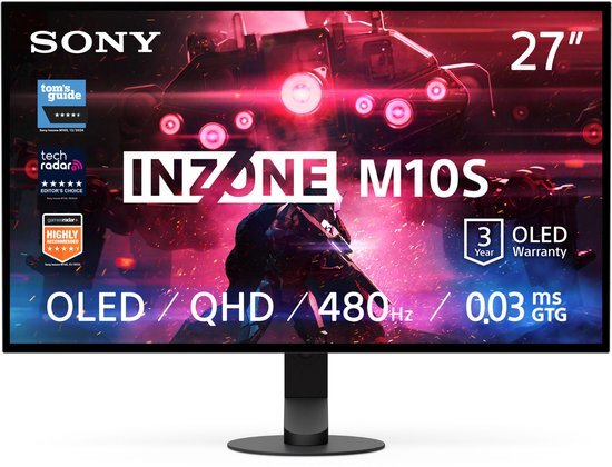Sony INZONE M10S 27" OLED Gaming Monitor - QHD, 480Hz, HDMI 2.1