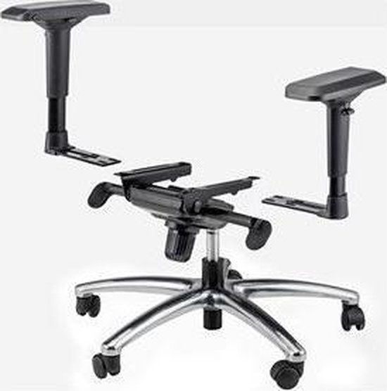 Sparco 10801 set met 2 armen, voor bureaustoel - zwart
