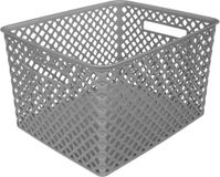 5Five Opbergmand/box van kunststof - grijs - 30 x 37 x 21 cm - 19 liter