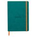 RHODIA 117442C - Soepel Notitieboek Pauw - A5 14,8 x 21 cm - Dot Stippen - 160 pagina's - Clairefontaine Ivoor Papier 90 g/m² - Leeslint, Elastieksluiting - Imitatieleer - Collectie Rhodiarama
