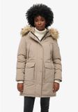 Superdry Everest Faux Fur Parka Winterjas Dames Beige Maat 14