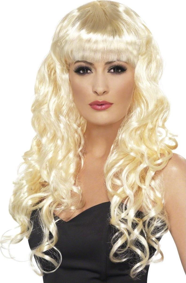 Vegaoo Blonde zeemeermin pruik voor dames - Verkleedpruik - One size