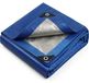 Bâche en polyéthylène 6x8 mètres bleu argenté imperméable résistant aux UV avec œillets
