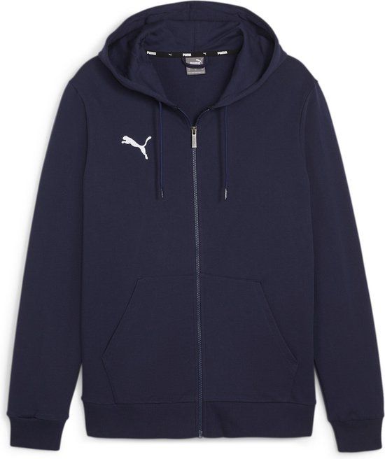 PUMA teamGOAL Casuals sweatshirt met capuchon en capuchon voor heren, pullover 658595 marineblauw